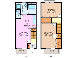 内部駅 徒歩8分 1階の物件間取画像